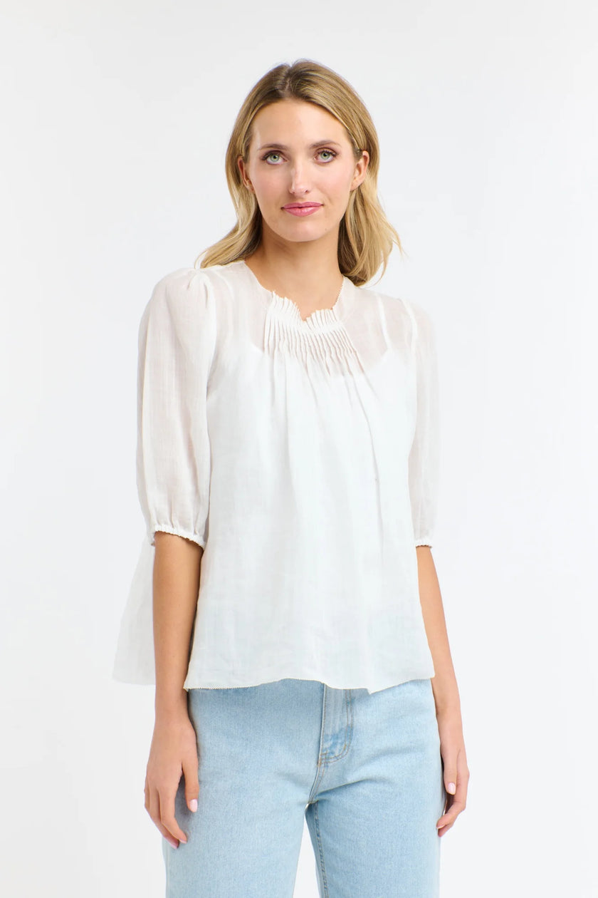 365 Days Ariel Pintuck Top White
