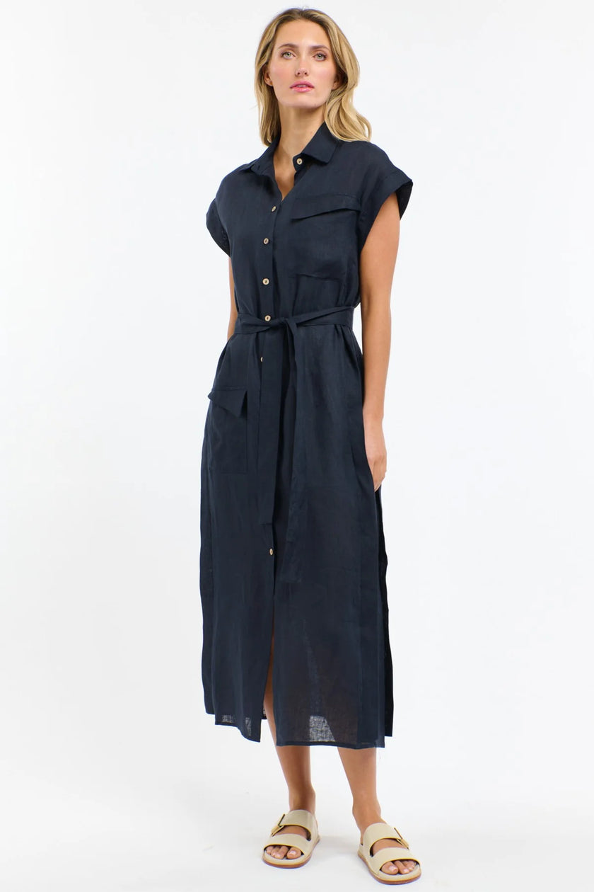 365 Days Estivo Linen Dress Navy