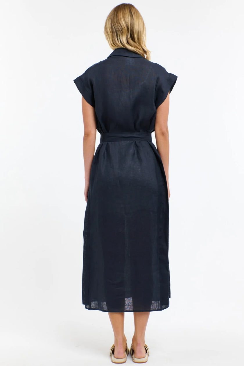 365 Days Estivo Linen Dress Navy
