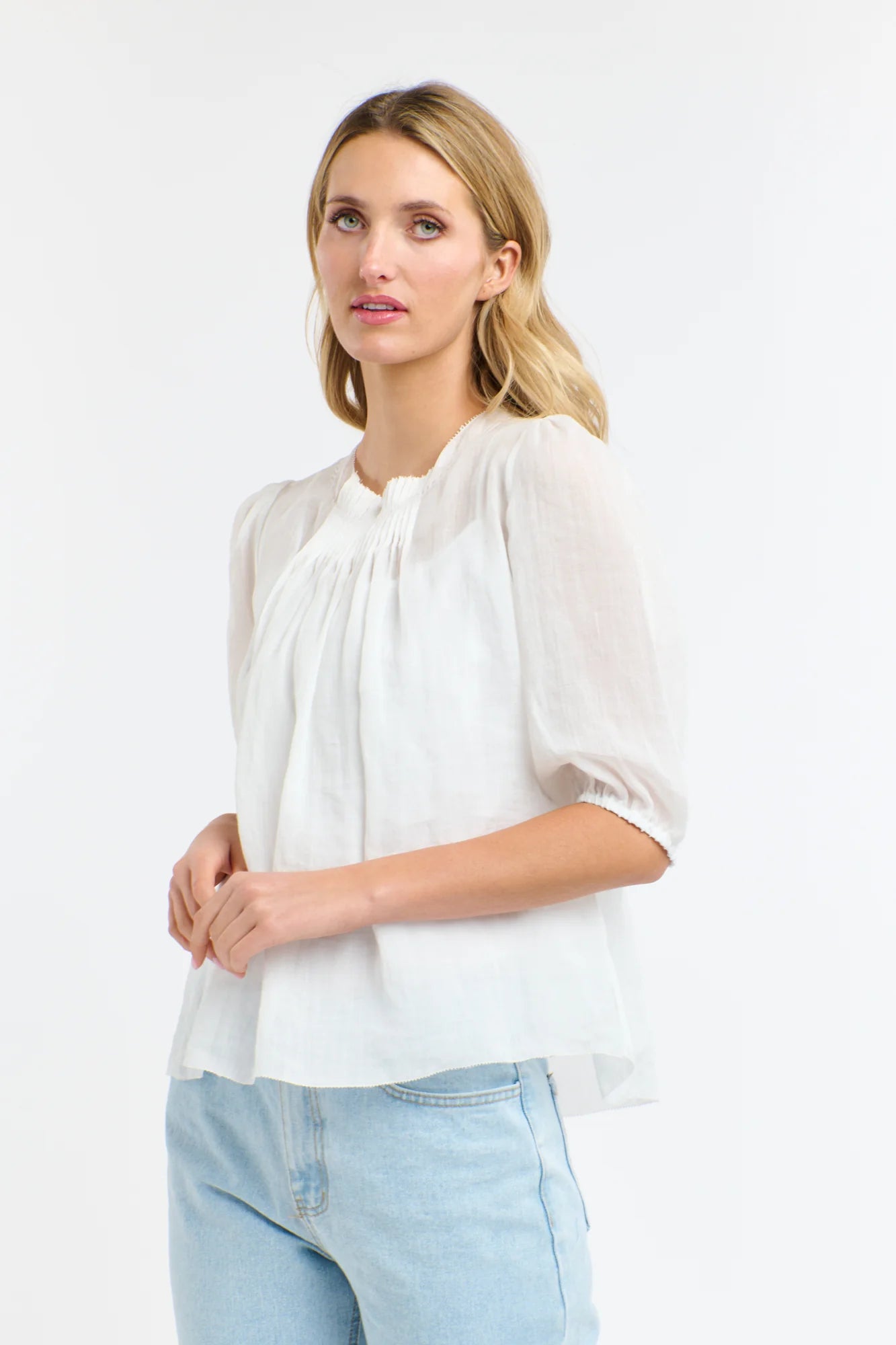 365 Days Ariel Pintuck Top White