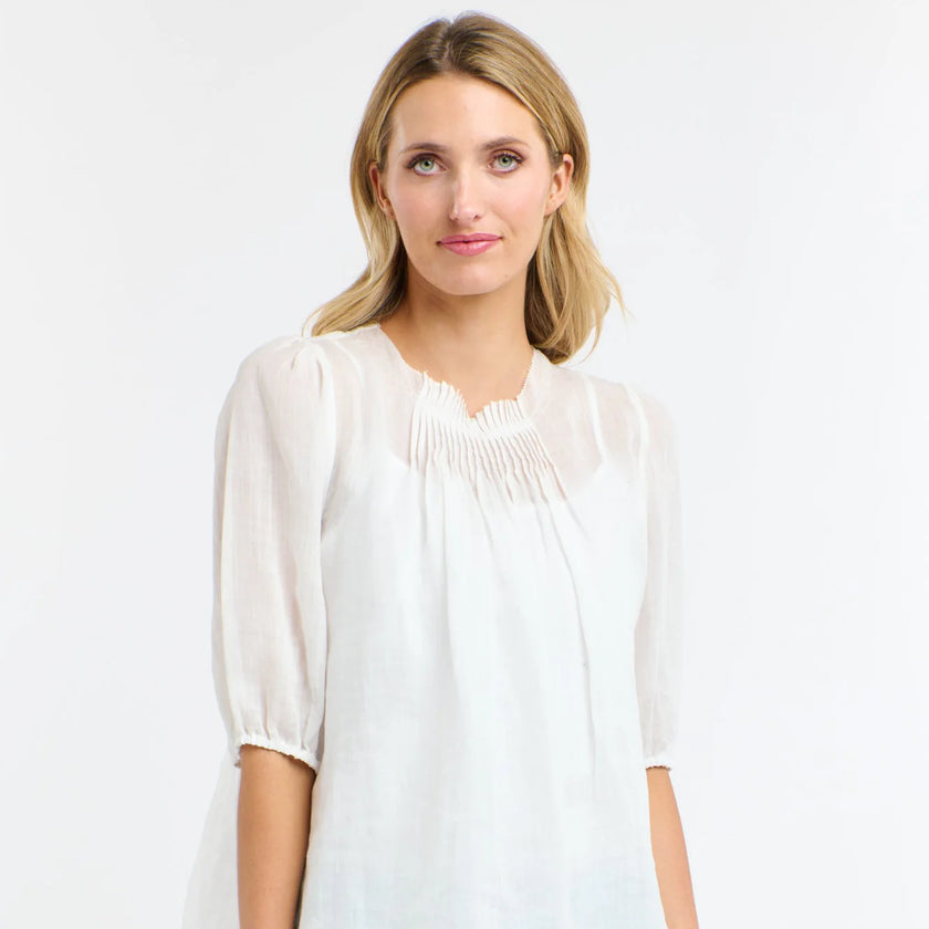 365 Days Ariel Pintuck Top White