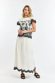 365 Days Marni Embroidered Skirt Vanilla/ Black