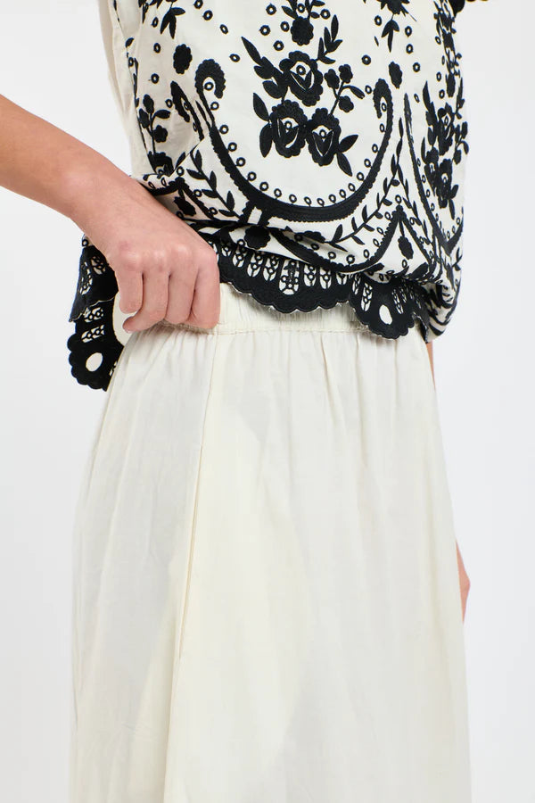 365 Days Marni Embroidered Skirt Vanilla/ Black