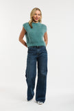 Urban Luxury Mohair Vest Foam Green