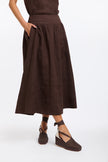 365 Days Marion Linen Skirt Chocolate