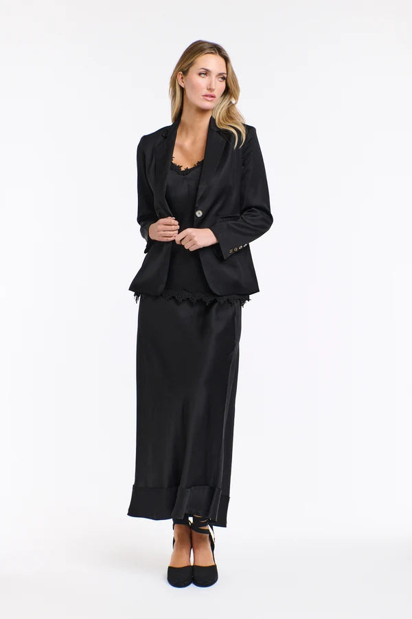 365 Days Sterling Satin Blazer Black