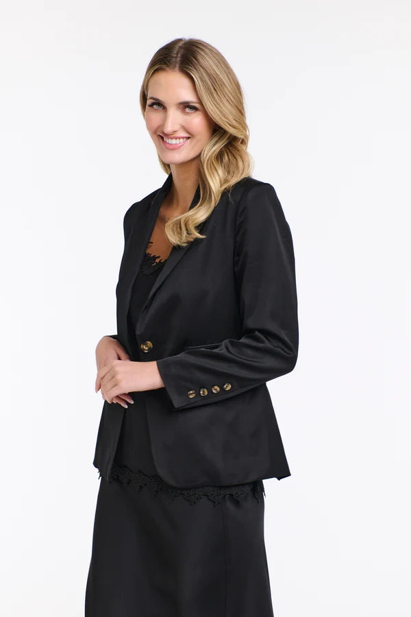 365 Days Sterling Satin Blazer Black