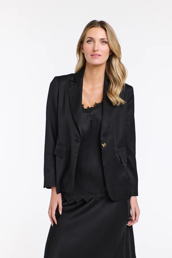 365 Days Sterling Satin Blazer Black