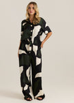 Sass Clothing Tarni Satin Shirt Iris Abstract Print