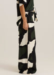 Sass Clothing Tarni Satin Pant Iris Abstract Print