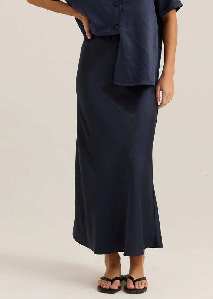 Sass Clothing Jasper Slip Skirt Navy