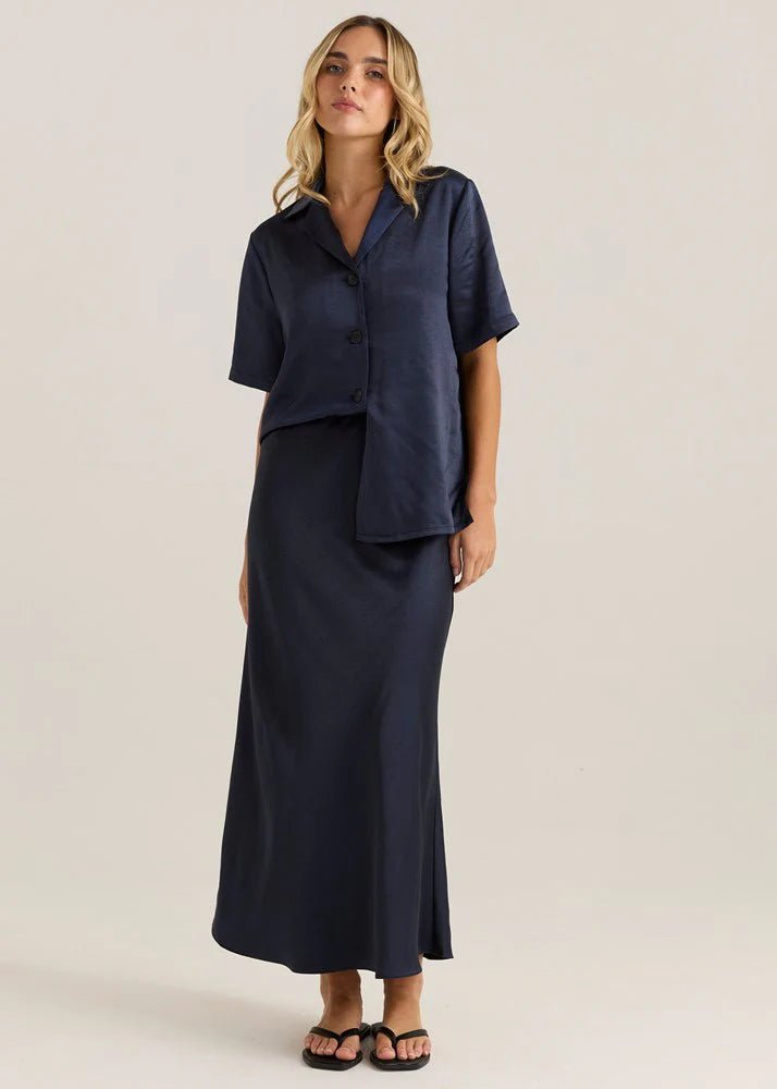 Sass Clothing Jasper Slip Skirt Navy