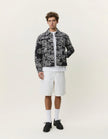 Les Deux Twill AOP Jacket Black White Multicolour