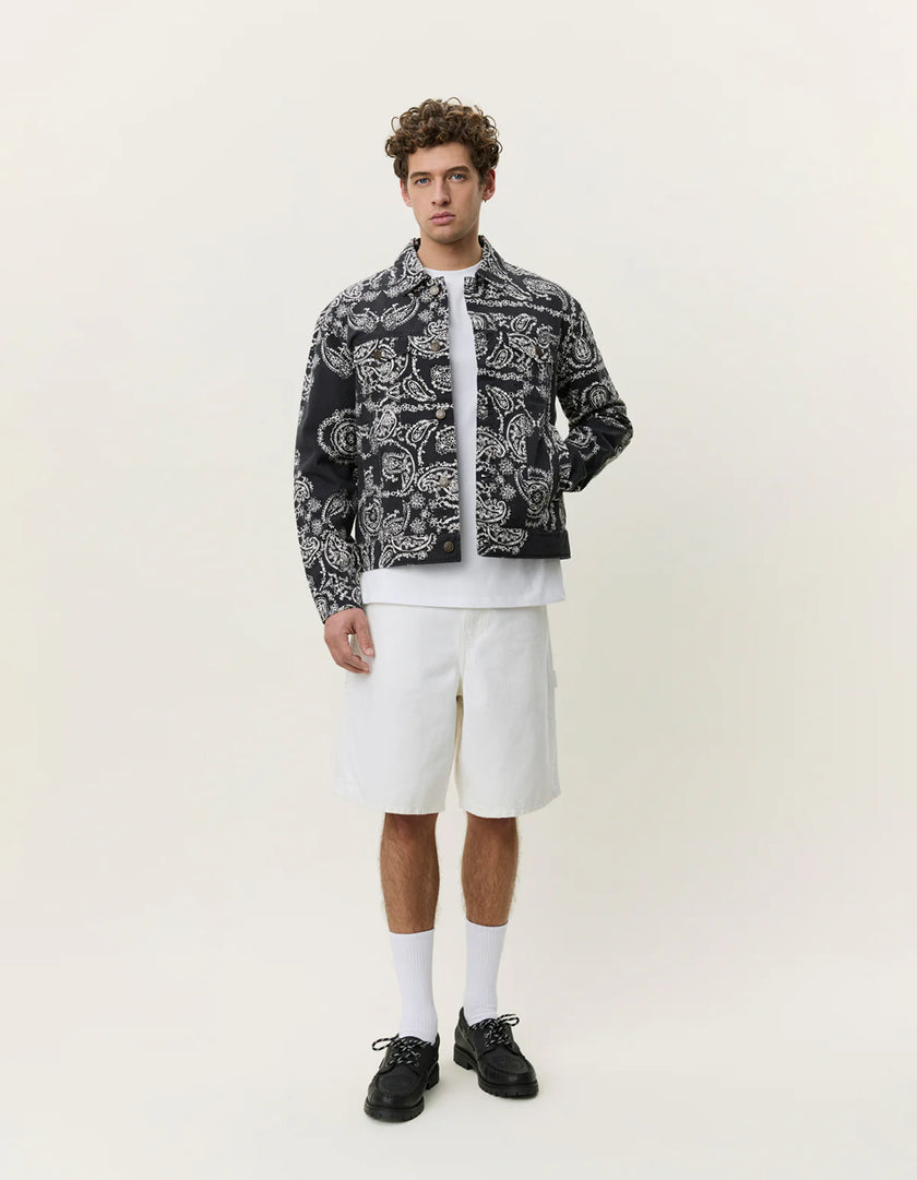 Les Deux Twill AOP Jacket Black White Multicolour