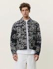 Les Deux Twill AOP Jacket Black White Multicolour
