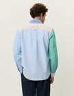 Les Deux Oxford Patchwork Shirt Skyway Blue