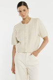 Sass Clothing Gia Cable Cardi Cream
