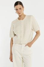 Load image into Gallery viewer, Sass Clothing Gia Cable Cardi Cream
