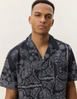 Les Deux Paisley AOP SS Shirt Tap Shoe Black