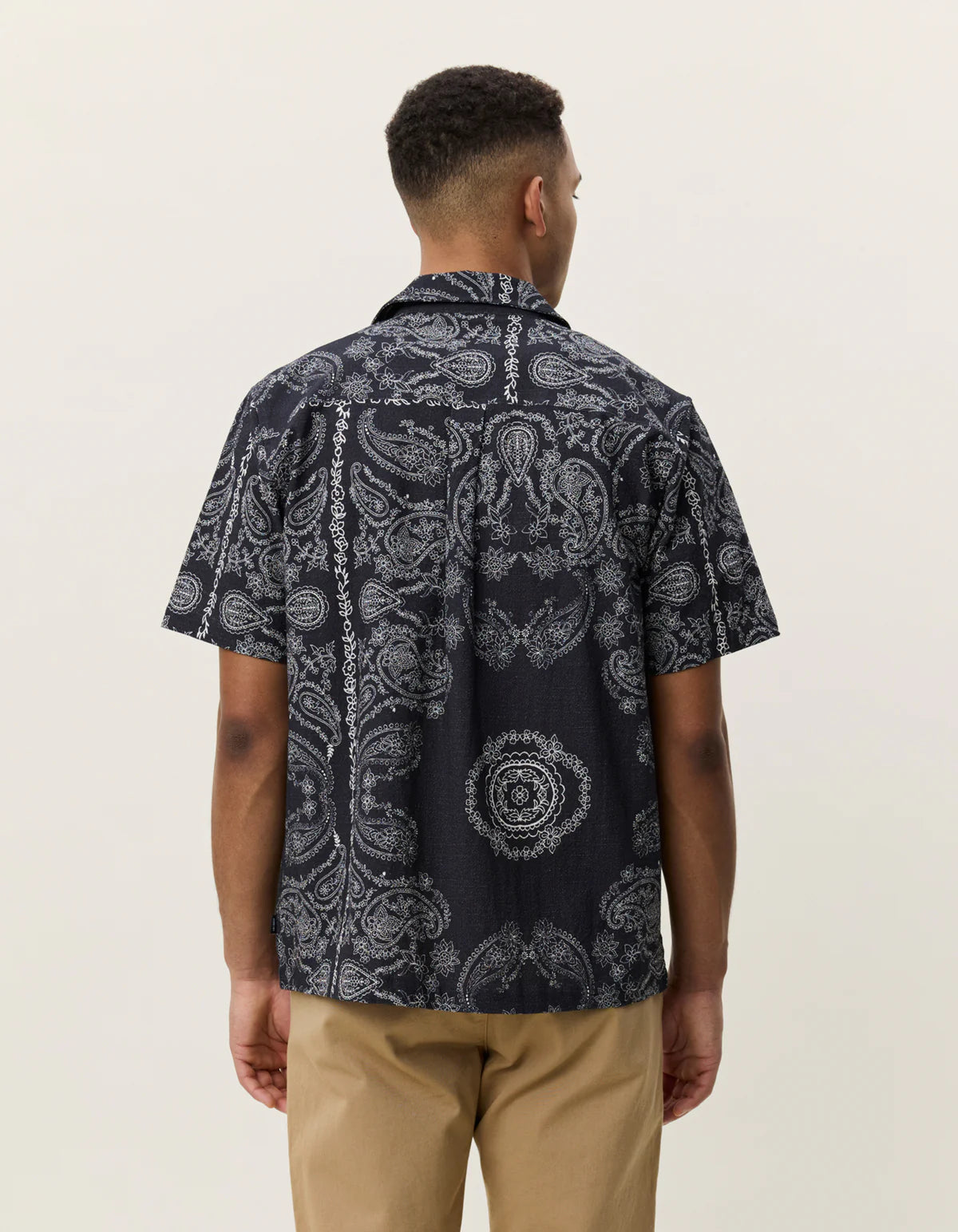 Les Deux Paisley AOP SS Shirt Tap Shoe Black