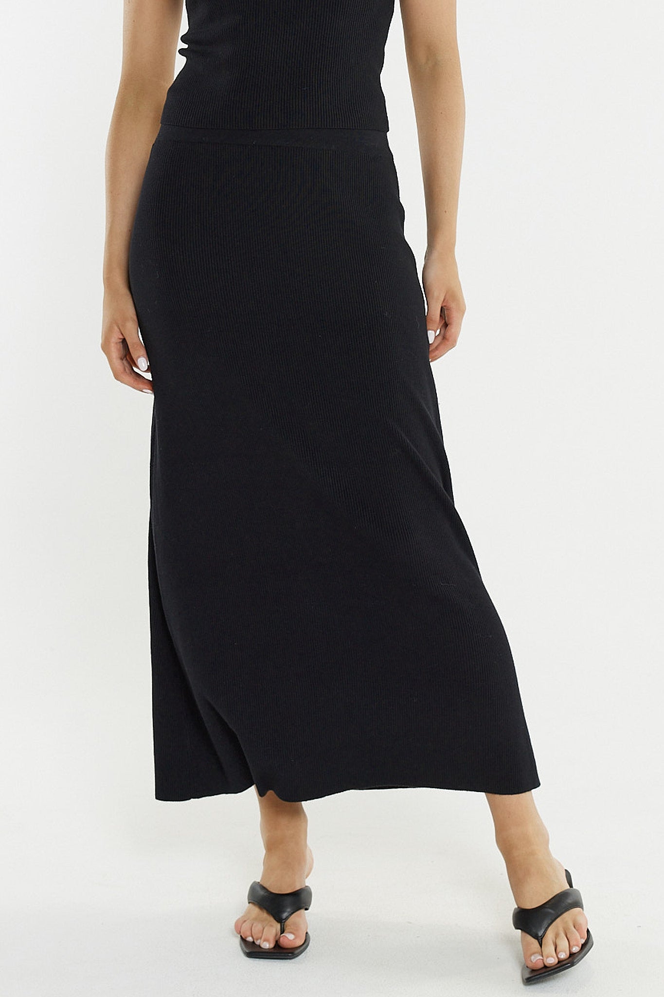 Sass Clothing Hazel Rib Skirt Black