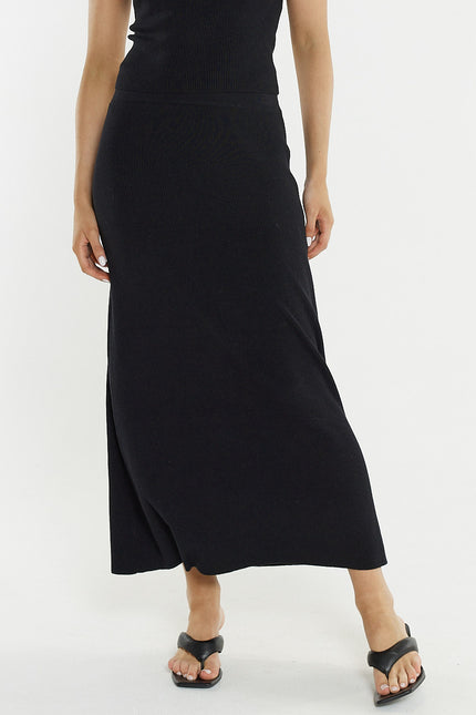 Sass Clothing Hazel Rib Skirt Black