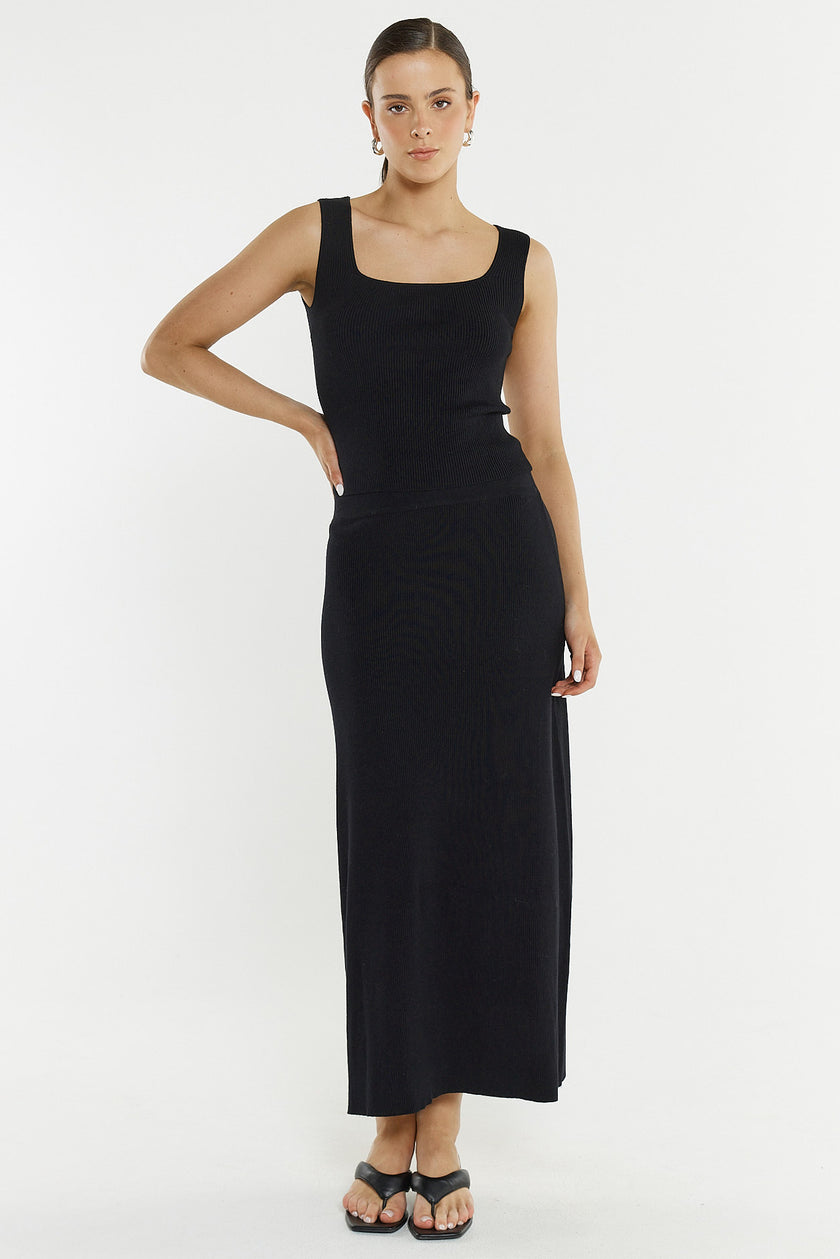 Sass Clothing Hazel Rib Skirt Black