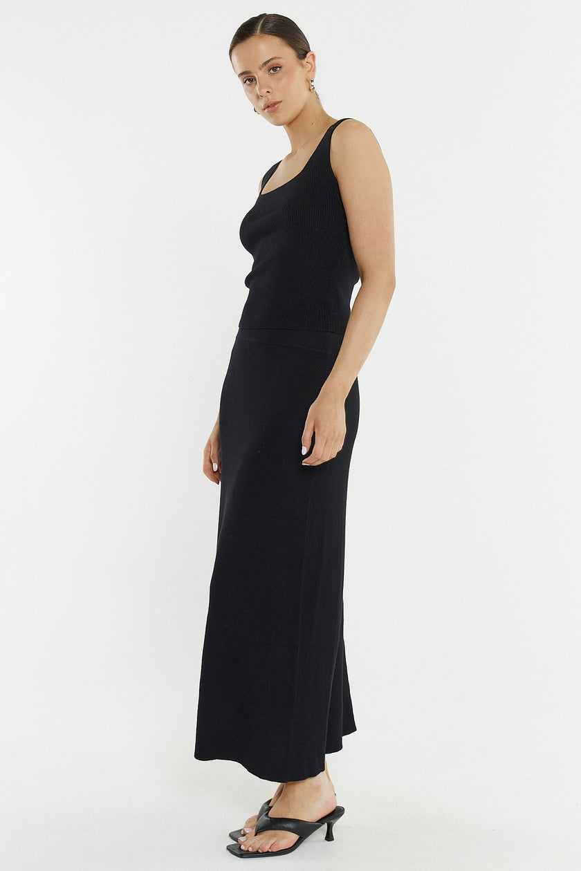 Sass Clothing Hazel Rib Skirt Black