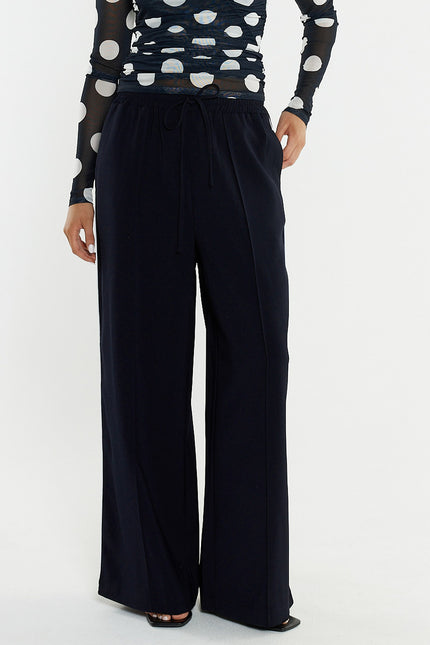 Sass Clothing Eva Side Seam Pant Navy/ Cream
