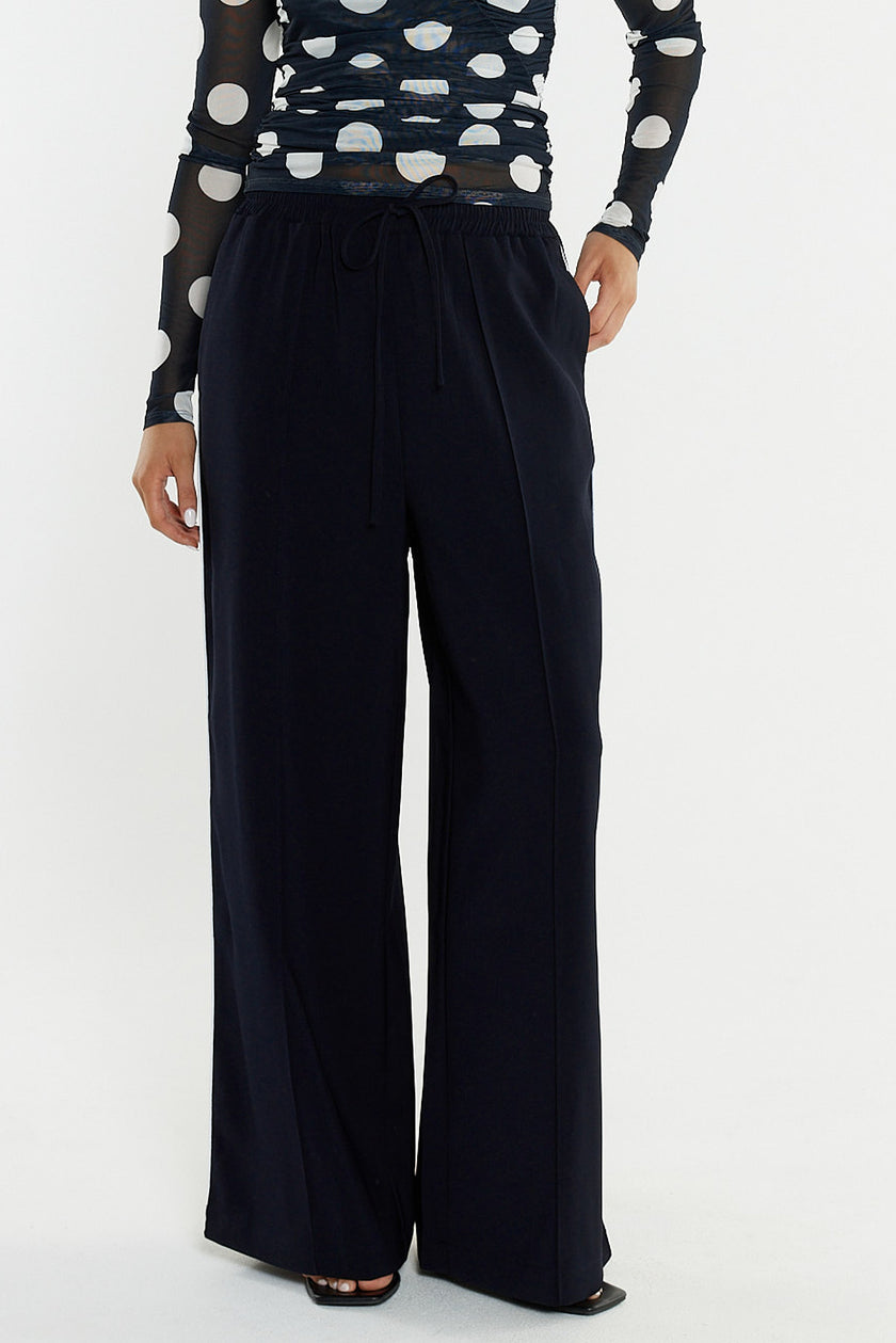Sass Clothing Eva Side Seam Pant Navy/ Cream