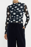 Sass Clothing Eva Side Seam Pant Navy/ Cream