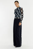 Sass Clothing Eva Side Seam Pant Navy/ Cream