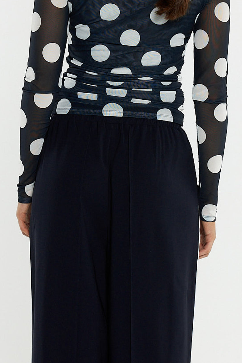 Sass Clothing Eva Side Seam Pant Navy/ Cream
