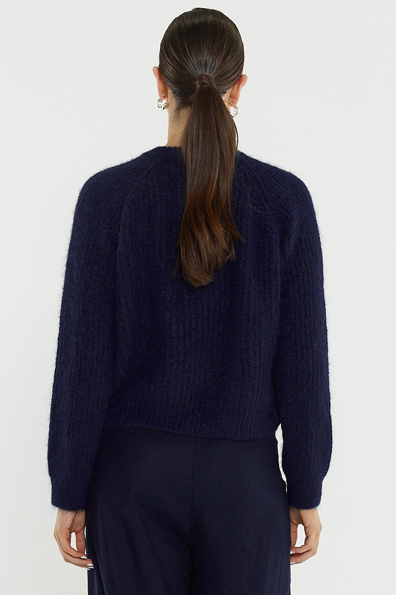 Sass Clothing Posie Fluffy Cardi Navy