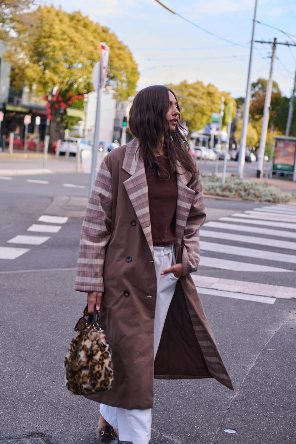 Barry Made Holmsen Trench Choc/ Camel Check