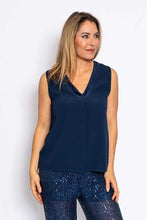 Load image into Gallery viewer, The Italian Closet Marzo Crepe Top Navy
