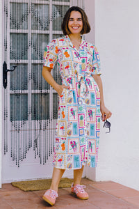 Sugarhill Brighton Penelope Midi Shirt Dress Off White/Jungle