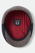 Load image into Gallery viewer, Brixton Hooligan Snap Cap Navy/Sand Houndstooth
