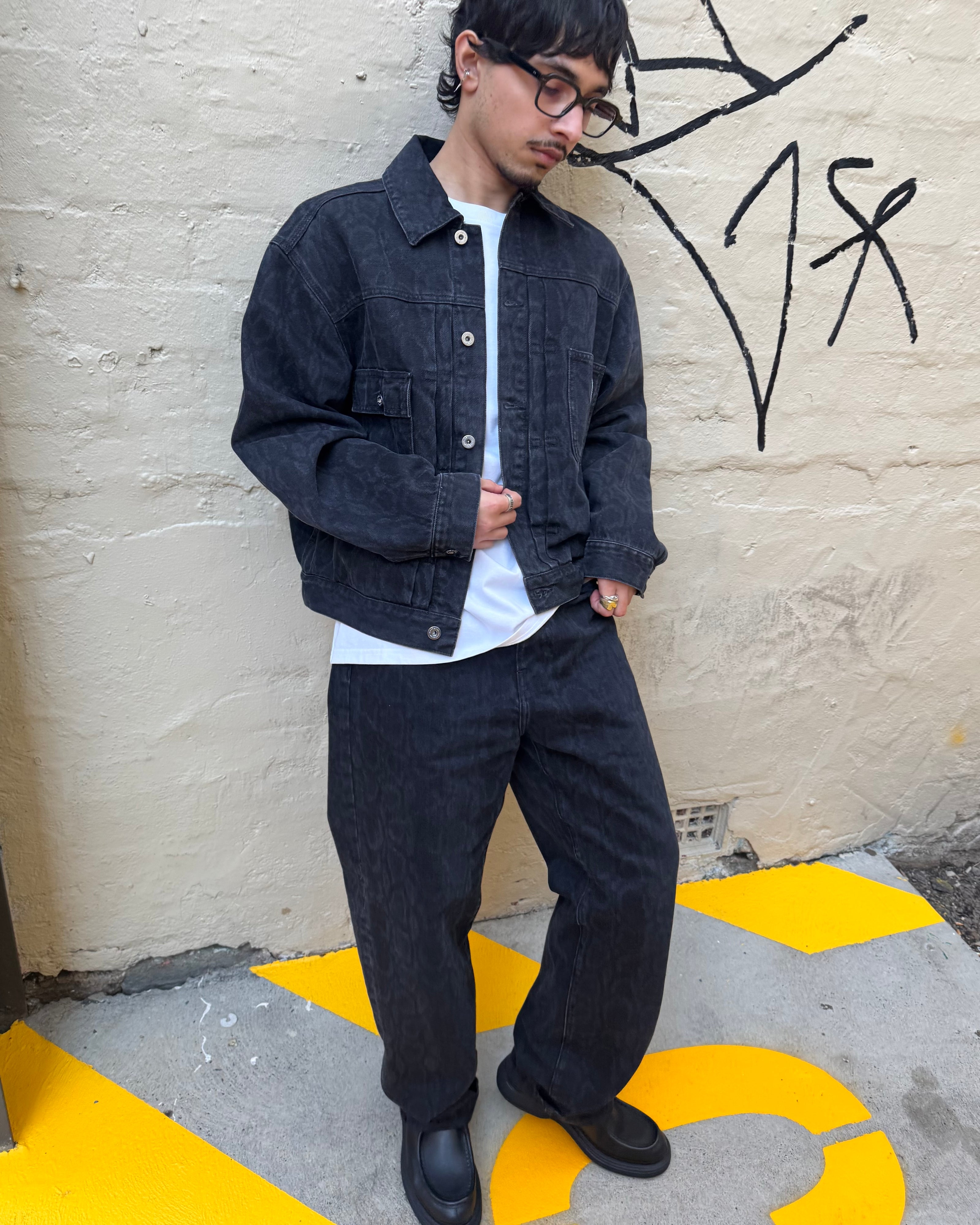 Carhartt WIP Snake Landon Pant Camo, Black stone wash