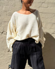 Milkman Waffle Knit Top Cream