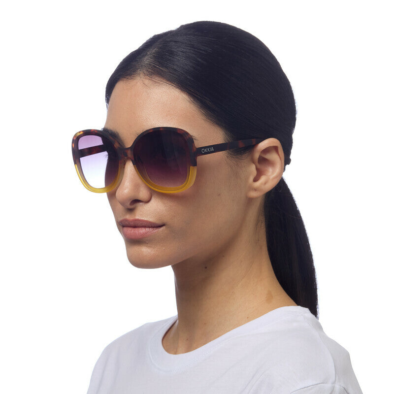 OKKIA OK019 Anna Sunglasses Havana/Yellow