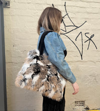 Load image into Gallery viewer, Cinnamon Creations BG2024 Fluffy Tote Bag Brown Cream
