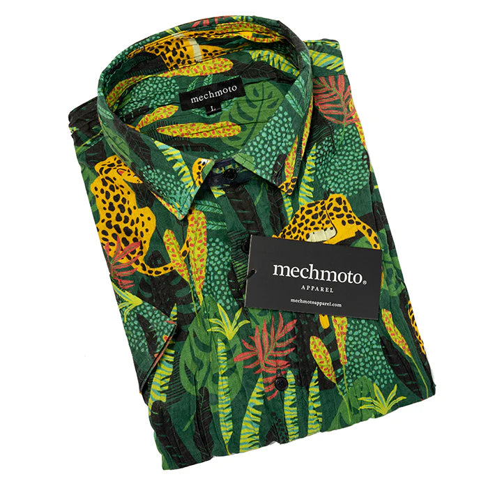 Mechmoto Crushed Fabric S/S Shirt Jungle Print