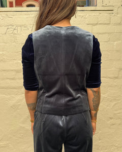 Italian Star Jets Velvet Vest Grey