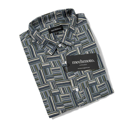Mechmoto Printed Check Design Linen Shirt