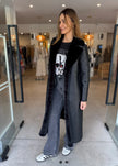 DEA The Label Faux Shearling Trench Black