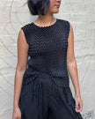 Indulge Me CLO154 Sleeveless Zig Zag Top Black