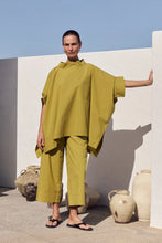 Load image into Gallery viewer, Tirelli Statement Neck Tunic Split Pea
