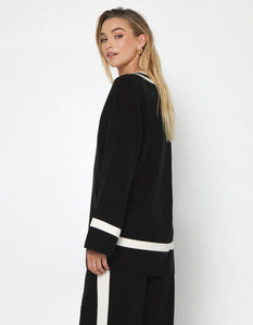 Madison The Label Varsity Knit Jumper Black