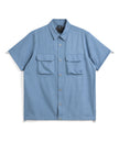 Taion Non-Down Military Adjustable Half Sleeve Shirt Blue Denim